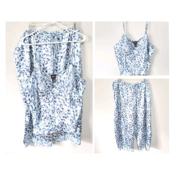 Secret Treasures Woman Pajamas Set 2X Plus Size London Blue Adjustable Straps - Picture 1 of 7
